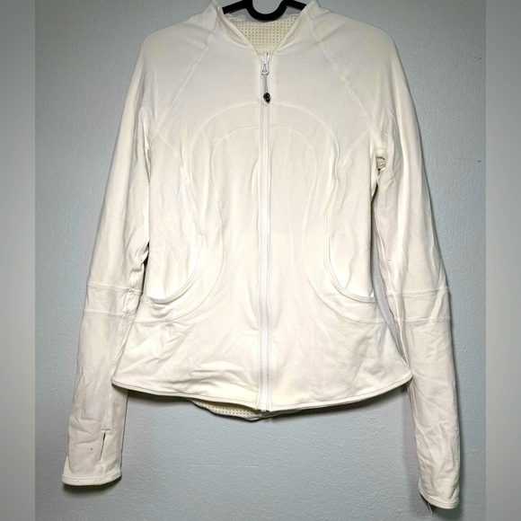 Lululemon Reversible Jacket Off White Perforated Zip-Up Womens 4 - Picture 1 of 5